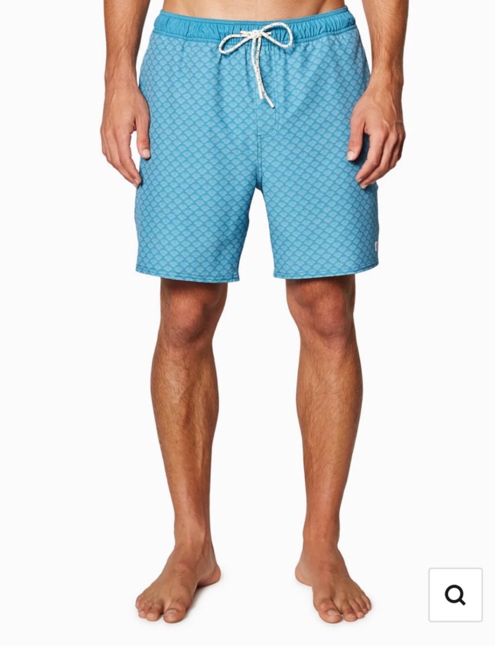 TOES ON THE NOES Malibu Volley Swim Trunks Teal‎ Horizon Print Sz M